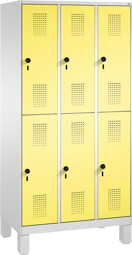 Zeige Details für Garderobenschrank doppelstöckig, 6 Fächer S3000 Evolo mit 300 mm Abteilbreite, mit Füßen Bild von Garderobenschrank doppelstöckig, 6 Fächer S3000 Evolo mit 300 mm Abteilbreite, mit Füßen