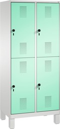 Zeige Details für Garderobenschrank doppelstöckig, 4 Fächer S3000 Evolo mit 300 mm Abteilbreite, mit Füßen Bild von Garderobenschrank doppelstöckig, 4 Fächer S3000 Evolo mit 300 mm Abteilbreite, mit Füßen