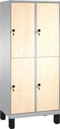 Zeige Details für Garderobenschrank doppelstöckig, 4 Fächer S3000 Evolo mit 400 mm Abteilbreite, mit Füßen Bild von Garderobenschrank doppelstöckig, 4 Fächer S3000 Evolo mit 400 mm Abteilbreite, mit Füßen
