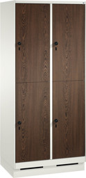 Zeige Details für Garderobenschrank doppelstöckig, 4 Fächer S3000 Evolo mit 300 mm Abteilbreite, mit Sockel Bild von Garderobenschrank doppelstöckig, 4 Fächer S3000 Evolo mit 300 mm Abteilbreite, mit Sockel