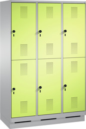 Zeige Details für Garderobenschrank doppelstöckig, 6 Fächer S3000 Evolo mit 400 mm Abteilbreite, mit Sockel Bild von Garderobenschrank doppelstöckig, 6 Fächer S3000 Evolo mit 400 mm Abteilbreite, mit Sockel