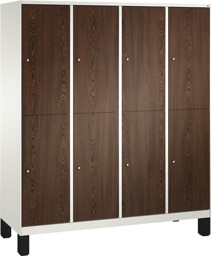 Zeige Details für Garderobenschrank doppelstöckig, 8 Fächer S3000 Evolo mit 400 mm breiten MDF-Dekortüren, mit Füßen  Bild von Garderobenschrank doppelstöckig, 8 Fächer S3000 Evolo mit 400 mm breiten MDF-Dekortüren, mit Füßen