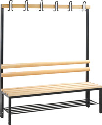 Zeige Details für Einseitige Garderobenbank, ohne Schuhrost, Maße: 1500 x 1650 x 403 mm (Aussenmaß:B x H x T) Bild von Einseitige Garderobenbank, ohne Schuhrost, Maße: 1500 x 1650 x 403 mm (Aussenmaß:B x H x T)