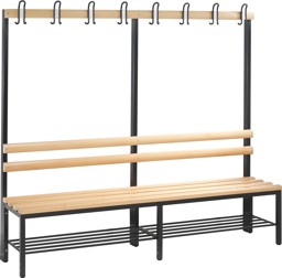 Zeige Details für Einseitige Garderobenbank, mit Schuhrost, Maße: 1960 x 1650 x 403 mm (Aussenmaß:B x H x T) Bild von Einseitige Garderobenbank, mit Schuhrost, Maße: 1960 x 1650 x 403 mm (Aussenmaß:B x H x T)