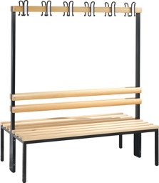 Zeige Details für Doppelseitige Garderobenbank, ohne Schuhrost, Maße: 1500 x 1650 x 756 mm (Aussenmaß:B x H x T) Bild von Doppelseitige Garderobenbank, ohne Schuhrost, Maße: 1500 x 1650 x 756 mm (Aussenmaß:B x H x T)