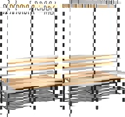 Zeige Details für Doppelseitige Garderobenbank, mit Schuhrost, Maße: 1960 x 1650 x 756 mm (Aussenmaß:B x H x T) Bild von Doppelseitige Garderobenbank, mit Schuhrost, Maße: 1960 x 1650 x 756 mm (Aussenmaß:B x H x T)