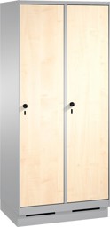 Zeige Details für Garderobenschrank einteilig, 2 Fach S3000 Evolo mit 400 mm, HPL Dekortüren, mit Sokkel Bild von Garderobenschrank einteilig, 2 Fach S3000 Evolo mit 400 mm, HPL Dekortüren, mit Sokkel