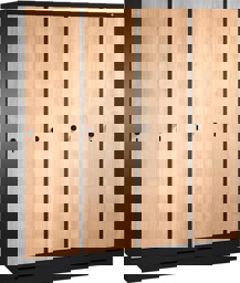 Zeige Details für Garderobenschrank einteilig, 4 Fach S3000 Evolo mit 400 mm, HPL Dekortüren, mit Sokkel Bild von Garderobenschrank einteilig, 4 Fach S3000 Evolo mit 400 mm, HPL Dekortüren, mit Sokkel