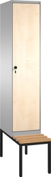 Zeige Details für Garderobenschränke einteilig S 3000 EVOLO mit Sitzbank 1 Fach mit 400 mm breiten MDF Dekorüren Bild von Garderobenschränke einteilig S 3000 EVOLO mit Sitzbank 1 Fach mit 400 mm breiten MDF Dekorüren