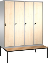 Zeige Details für Garderobenschränke einteilig S 3000 EVOLO mit Sitzbank 4 Fach mit 400 mm breiten MDF Dekorüren Bild von Garderobenschränke einteilig S 3000 EVOLO mit Sitzbank 4 Fach mit 400 mm breiten MDF Dekorüren
