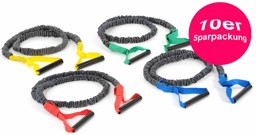 Zeige Details für Fitness Tube Premium mit Hülsengriff, Tube mit Textil-Ummantelung, gelb = leicht - 10er Sparpackung  Bild von Fitness Tube Premium mit Hülsengriff, Tube mit Textil-Ummantelung, gelb = leicht - 10er Sparpackung