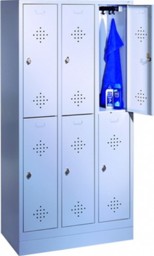 Zeige Details für Garderobenschränke S2000 Classic, 2 Abteile nebeneinander, Maße: 610x500x1800 mm (Außenmaß: BxTxH) Bild von Garderobenschränke S2000 Classic, 2 Abteile nebeneinander, Maße: 610x500x1800 mm (Außenmaß: BxTxH)