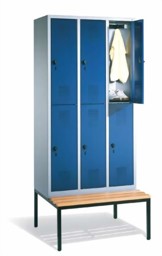 Zeige Details für Garderobenschränke S 3000 Evolo mit untergebauter Sitzbank, 2 Abteile inkl. Dekorfronten Bild von Garderobenschränke S 3000 Evolo mit untergebauter Sitzbank, 2 Abteile inkl. Dekorfronten