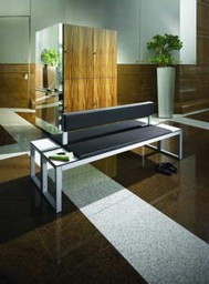 Zeige Details für Sitzbänke Vitas mit doppelseitiger Rückenlehne, Edelstahl, mit 1500 mm Softleder Polsterung, Maße 2000 x 825 x 453 mm (B x T x H) Bild von Sitzbänke Vitas mit doppelseitiger Rückenlehne, Edelstahl, mit 1500 mm Softleder Polsterung, Maße 2000 x 825 x 453 mm (B x T x H)