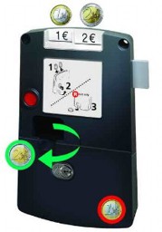 Zeige Details für SAFE-O-MAT® twin-coin Kassierschloss multi-use Bild von SAFE-O-MAT® twin-coin Kassierschloss multi-use