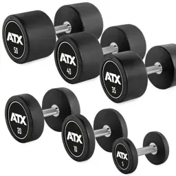 Zeige Details für PRO-Style – Rubber Dumbbells - mit ATX Logo - 2,5 – 60 kg / 2,5 kg Steigerung5 – 60 kg / 2,5 kg Steigerung Bild von PRO-Style – Rubber Dumbbells - mit ATX Logo - 2,5 – 60 kg / 2,5 kg Steigerung5 – 60 kg / 2,5 kg Steigerung